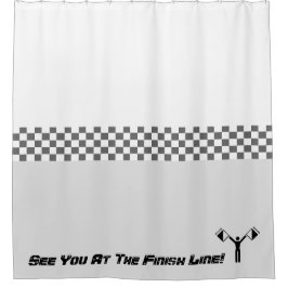 Rennen als grau und weiß duschvorhang