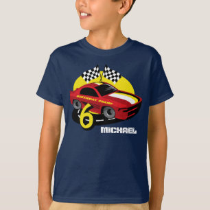 Rennen-Auto-6. Geburtstags-Shirt T-Shirt