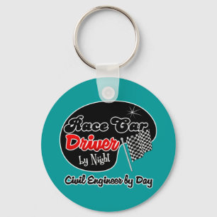 Rennen-Auto-Fahrer durch Nachtzivilen Ingenieur Schlüsselanhänger