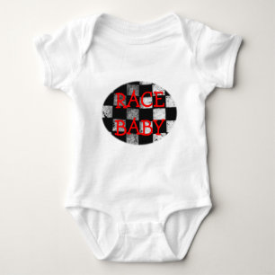 Rennen-Baby-Zielflagge-kundengerechter Bodysuit Baby Strampler