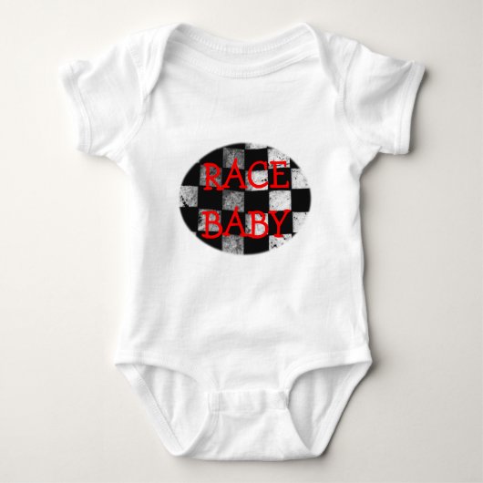 Rennen-Baby-Zielflagge-kundengerechter Bodysuit Baby Strampler (Vorderseite)