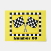 Rennen-Checkered Flaggen-kundenspezifische Zahl Fußmatte (Vorderseite)