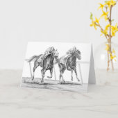 Rennen der Vollblutpferde, Gezeichnet von Kelli Sw Karte (Gelbe Blume)