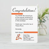 Rennen-Direktor - Medaillengewinner-Buchstabe Dankeskarte (Stehend Vorderseite)