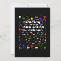 Rennen durch 100 Tage der Schule Race Car Thema