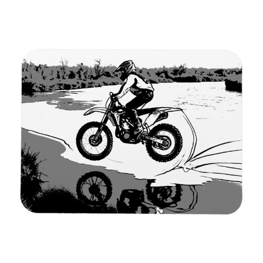 Rennen durch das Wasser - Motocross Rider Magnet (Horizontal)
