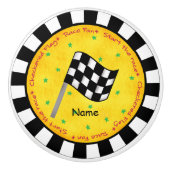 Rennen-Fan-Schwarz-weißer Checkered Keramikknauf (Vorderseite)