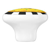 Rennen-Fan-Schwarz-weißer Checkered Keramikknauf (Seitenansicht)