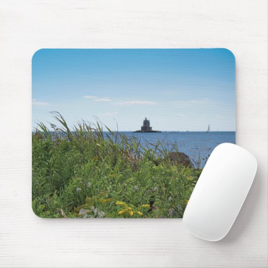 Rennen-Felsen-Licht - Fischer-Insel, NY Mousepad (Mit Mouse)
