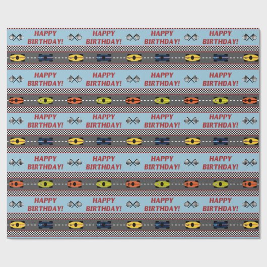 Rennen-Geburtstags-Packpapier Geschenkpapier (Flach)