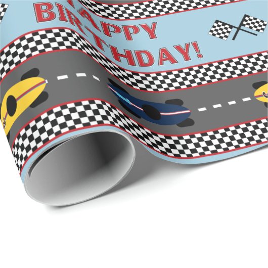 Rennen-Geburtstags-Packpapier Geschenkpapier (Rolleneckpunkt)