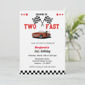 Rennen im Auto Erwachsen von zwei schnellen zweite Einladung (Stehend Vorderseite)