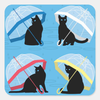 Rennen Katzen 'n Cats Square Glossage Sticker