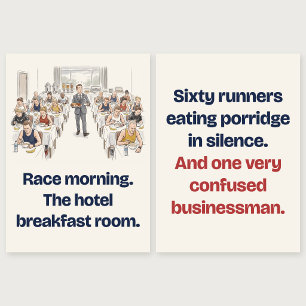 Rennen Morgen Hotel Frühstück Lustige Läufer Karte
