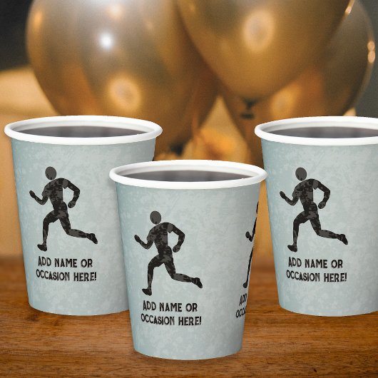 Rennen oder Fitness von Champ laufen - Ihr Text au Pappbecher
