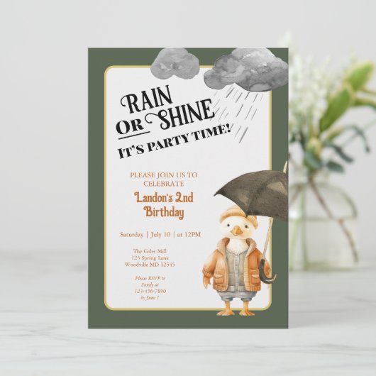 Rennen oder Shine Frühling oder Fall Woodland Gebu Einladung (Stehend Vorderseite)