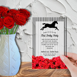 Rennen Pferd und Rosen Derby-Party Acryleinladungen