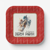 Rennen Pferde Derby Party Roter Platz Pappteller (Vorderseite)
