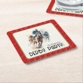 Rennen Pferde Derby Party Roter Platz Rechteckiger Pappuntersetzer (angewinkelt)