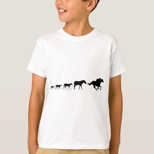 Rennen-PferdeEvolution T-Shirt (Vorderseite)
