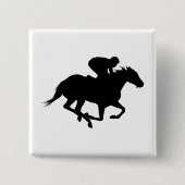 Rennen-PferdeSilhouette Button (Vorderseite)
