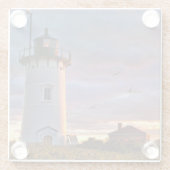 Rennen-Punkt-Leuchtturm Glasuntersetzer (Rückseite)