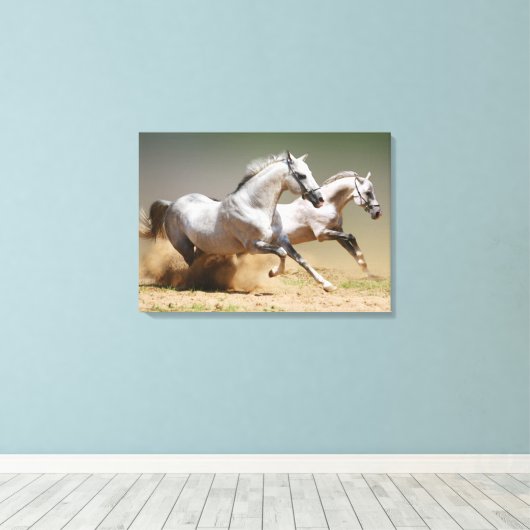Rennen Sie die Windpferde Leinwanddruck (Insitu (Holzboden))