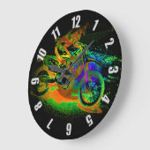 Rennen Sie ins Finish! - Motocross Racer Große Wanduhr (Winkel)