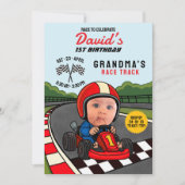 Rennen Sie zu feiern! Custom 1. Geburtstag Einladung (Vorderseite)
