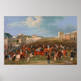 Rennen über den ESSOM-Rennen 1834 Vintages Pferder Poster