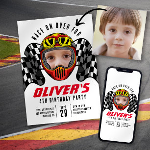 Rennen über Foto Geburtstagsparty Einladung