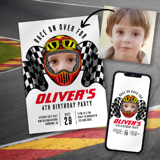 Rennen über Foto Geburtstagsparty Einladung