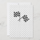 Rennen über Silver Modern Race Car jedes Alter Einladung (Rückseite)