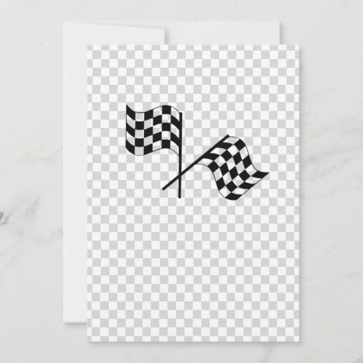 Rennen über Silver Modern Race Car jedes Alter Einladung (Rückseite)