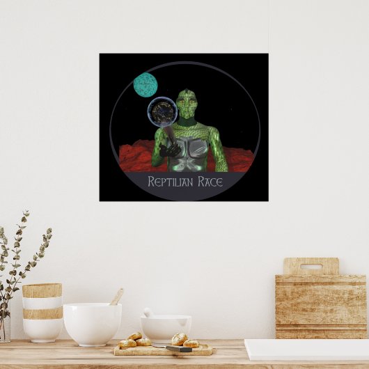 Rennen um die Reptilien-Alien Poster (Küche)