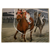 Rennen um gedankenvolle Pferde Große Geschenktüte (Vorderseite)