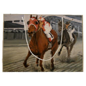 Rennen um gedankenvolle Pferde Große Geschenktüte (Rückseite)
