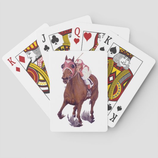 Rennen um gedankenvolle Pferde Spielkarten (Rückseite)