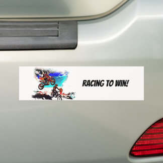 Rennen um zu gewinnen - Motocross-Rennfahrer Autoaufkleber