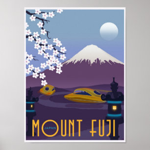 Rennen zum Fujisan in Ihrem Fliegenauto! Poster