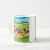 Rennen zum Sieg - Reiten Kunst Kaffeetasse (Vorderseite Links)