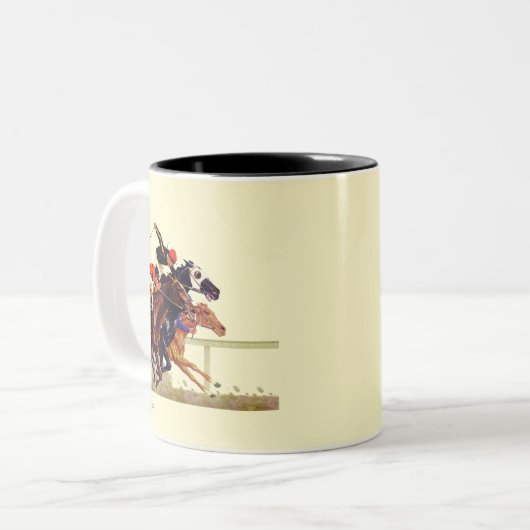 Rennen Zweifarbige Tasse (Vorderseite Links)