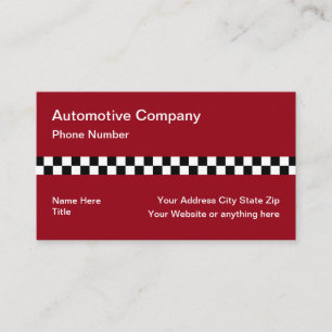 Rennende Schachbrettflagge Muster Automotive Visitenkarte