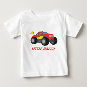 Rennendes rotes Monster Truck für Babyboys Baby T-shirt