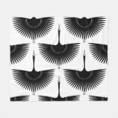 Renner Crane: Orientales Vogelmuster Fleecedecke (Vorderseite (Horizontal))