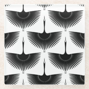 Renner Crane: Orientales Vogelmuster Glasuntersetzer