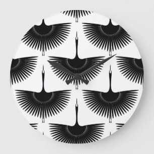 Renner Crane: Orientales Vogelmuster Große Wanduhr