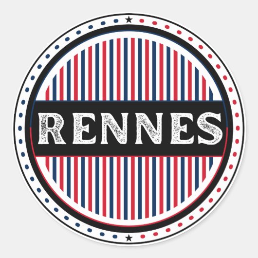 Rennes City Pride Emblem – French Identity Runder Aufkleber (Vorderseite)