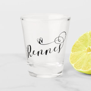 Rennes Flag in Heart, Roazhon Bretagne Schnapsglas