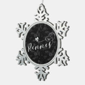 Rennes Flag in Heart, Roazhon, Breton Schneeflocken Zinn-Ornament (Rechts)